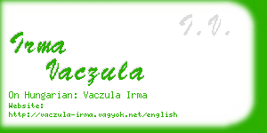 irma vaczula business card